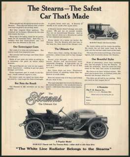 1909 AD Stearns car Safest car ever made advertising  