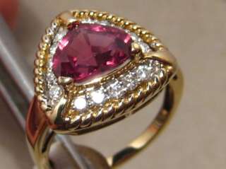 Gorgeous 2.5ct Rose Pink Heart VS Spinel & Diamond Ring 14k Gold 