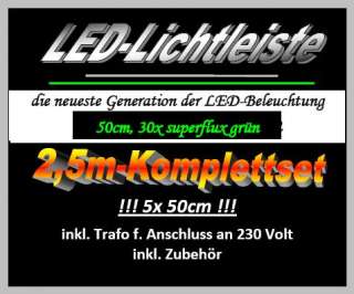 LED indirekte Beleuchtung KOMPLETT SET 2,5m GRÜN Trafo  