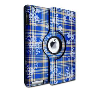 The New iPad 3 Smart Magnetic PU Leather Rotating Case Cover 360 