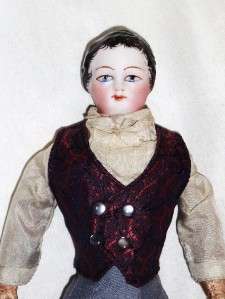 Rare Antique 1850 Fashion Doll Male China Parian Doll  