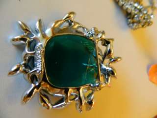 Vintage Sarah cov tahitian emerald isle set rhinesone necklaces blue 