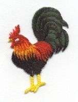 BANTHAM ROOSTER, EMBROIDERED IRON ON APPLIQUE/PATCH  