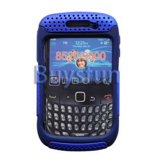 HYBRID SILICONE SKIN CASE SOFT & HARD COVER BLUE FOR BLACKBERRY CURVE 