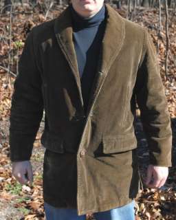Vintage Mens Brown Corduroy Warm Jacket Coat Rugby Sportswear Size 38 