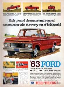 1963 Ford F 100 Custom Cab Pickup Truck Original Color Ad  