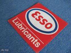 TIN ESSO LUBRICANTS GAS STATION ADVERTISING SIGN  