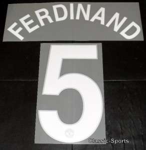 Manchester United Ferdinand Football Shirt Name Set CL  