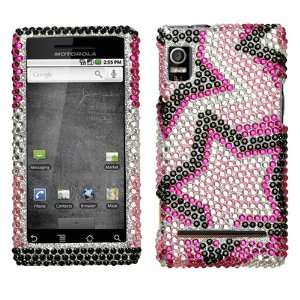   Bling for Motorola droid 2 A955 Verizon   Twin Pink Stars Cell Phones
