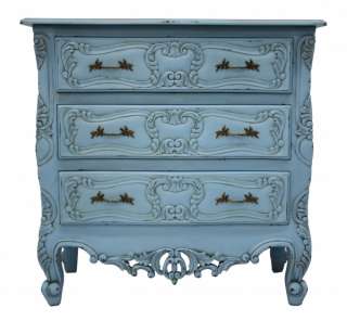 french style chest of drawers designer funky painted teal blue bedroom 