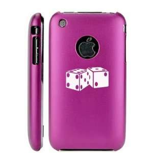   Hot Pink E353 Aluminum Metal Back Case Dice Cell Phones & Accessories
