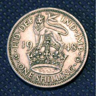 George VI 1948 shilling in Fine to Very Fine condition. Slight wear 