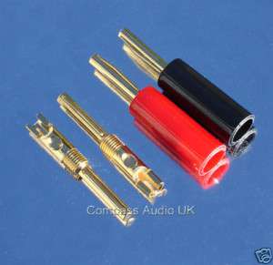 GOLD 4mm BANANA PLUGS Solder/Screw for KEF Tannoy NEW  