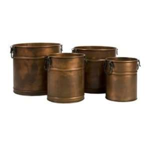  IMAX Antique Look Copper Set Of Four Water Tight Planters 
