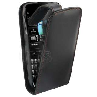   Magic Store   Black Flip Leather Case Cover For Nokia E6 + LCD Film