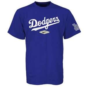  Nike L.A. Dodgers Royal Blue Practice V T shirt Sports 
