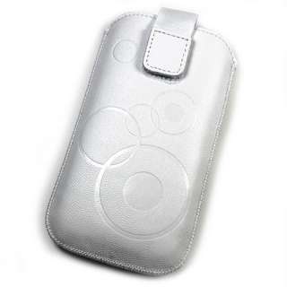   ETUI CUIR DECO pour mobile LG OPTIMUS L3 E400 pocket blanc grainé
