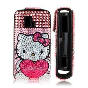  Ecell   PINK HELLO KITTY LEATHER BLING FLIP CASE FOR SONY 