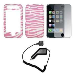 com Pink and White Zebra Stripes Design Snap On Cover Hard Case Cell 