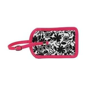 Bag Works Canvas Luggage Tag 5.25x3.25 Pink Floral; 3 Items/Order 