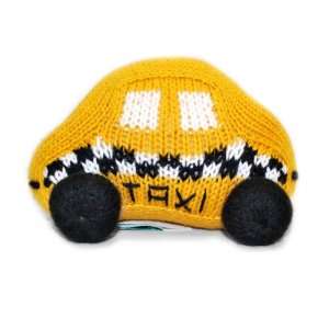   Boy Girl Unisex Designer Yellow Black Taxi Toy Rattle, 4.5 x 3 x 1.75