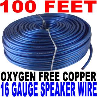 100 Feet 16 Gauge Speaker Wire Blue High Performance  