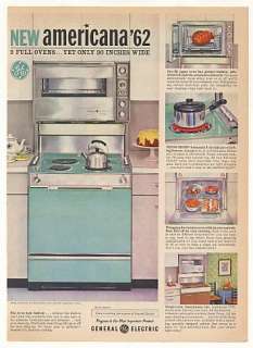 1962 GE General Electric Americana 2 Oven Range J790 Ad  