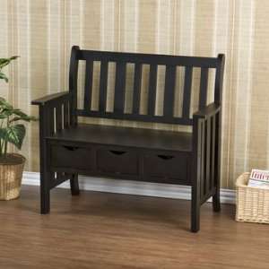  3 Drawer Black Country Bench: Home & Kitchen
