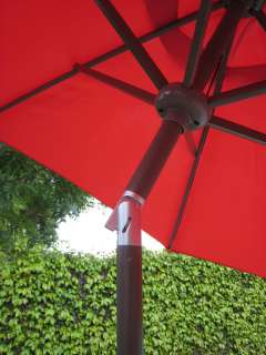 Outdoor Garden 8 Tilt Umbrella with Aluminum Frame Red  