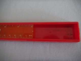 Vintage MONTGOMERY WARDS Plastic Pencil Box RULER & SHARPENER  