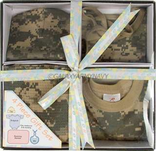 Military ACU Digital Camo Army 3 6 Month Infant Baby Shower Set Gift 