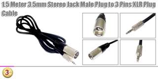 5M 3.5MM Jack to 3 XLR Speaker Microphone Cable Lead  
