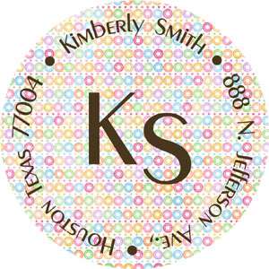 72 round address labels 1.67 stickers party favors  