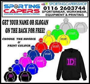 ONE DIRECTION HOODIES FREE PERSONALISATION CHILDRENS & ADULTS  