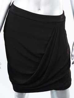DKNY Womens Draped Black Jersey Skirt SZ P, S  