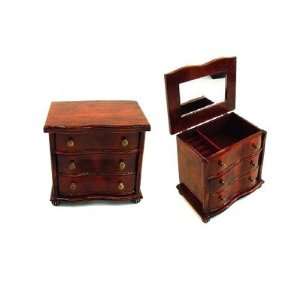  Antique Jewelry Box in Distressed Antique Brown: Home 