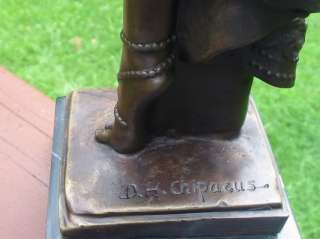 Chiparus bronze statue art deco long skirt girl  