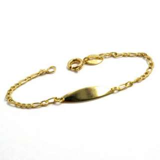 Gold 18k GF Bracelet Girl Baby Birth Gift Kids Chain Tag ID 4.5 New 