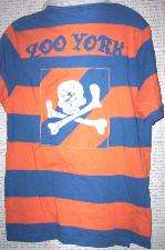 Zoo York Mens Polo Shirt, Orange and Blue Stripes, (labeled) size M