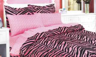   6PC Twin Comforter Set w Bedskirt, Sham, Leopard Sheet Set  