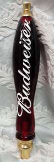 MAN CAVE SPECIAL* 12 Budweiser Beer Tap Handle Red Lucite  