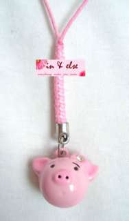 Pink Pig Head Bell Mobile Cell Phone Charm Strap 0.8  