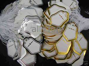 1000pcs Jewelry Price Tags Bell 18x25mm Tie String Mix  