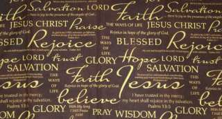 Christian Bible Verses Faith Brown Curtain Valance NEW  