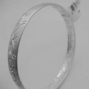 BRIGHTON bracelet silver bangle satin flower vine swarovski crystal 