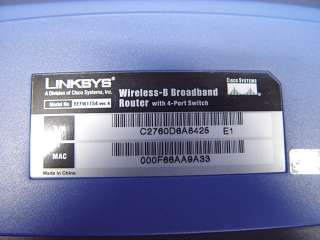 Linksys Cisco Systems Wireless B Broadband Router with 4 Port Switch 