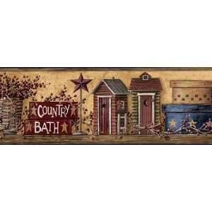    Country Bath and Wash Room Wallpaper Border
