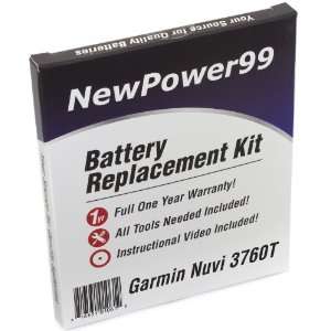 Garmin Nuvi 3760T Battery Replacement Kit with Installation Video 
