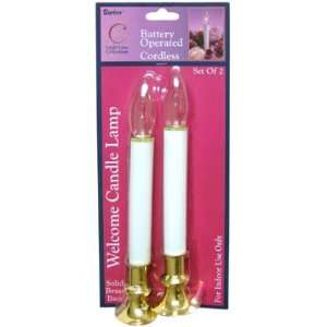 Candle Lamp   Solid Brass Base Set of 2 Candles requires 2 AA Battery 