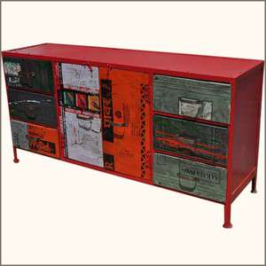   Industrial Iron Metal Dining Room Buffet Credenza Sideboard Cabinet